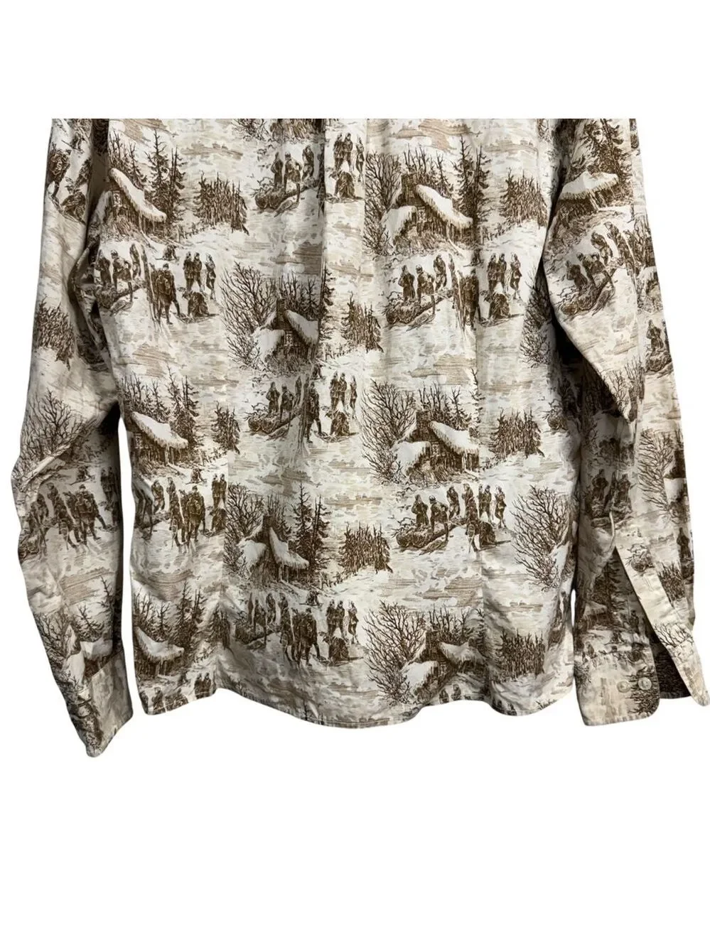 Vintage 90s Banana Republic Safari Toile Print‎ Shirt Medium